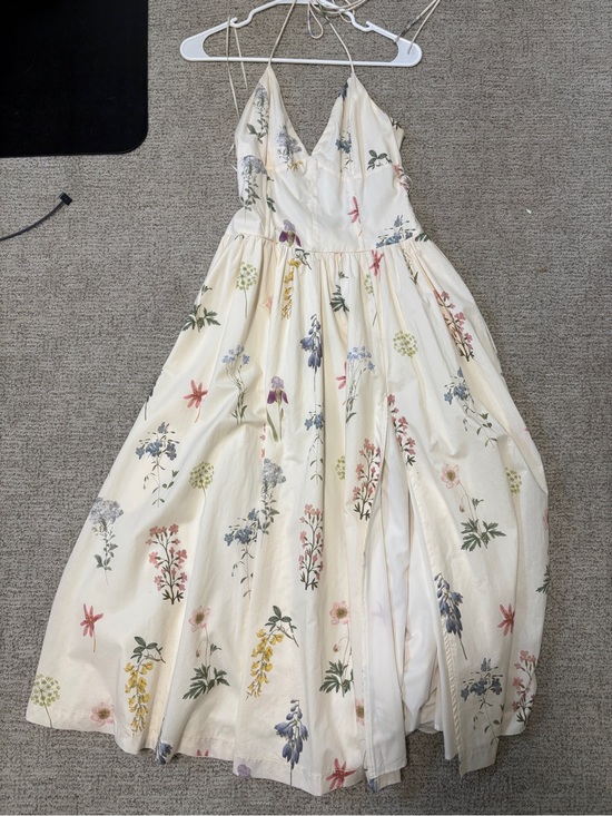 Mable Dresses & Skirts - Cream Floral Spaghetti-Strap Dress